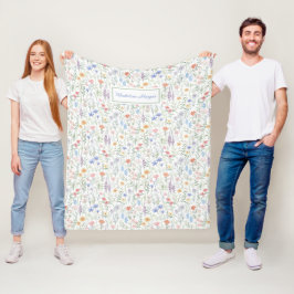 Manta Polar Pradera de flores silvestres coqueta personalizada