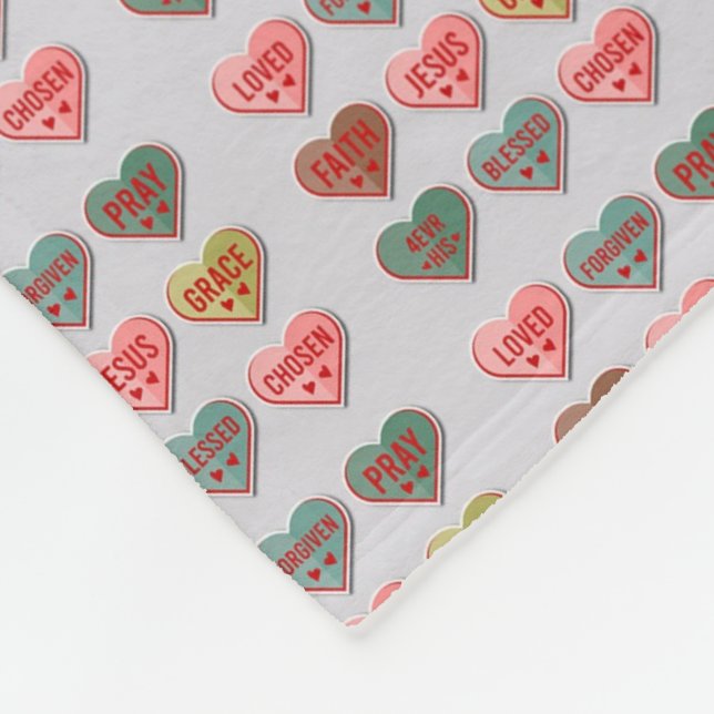 Manta Polar Pray, Love, Jesus One-Sided Blanket (Esquina)