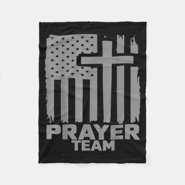 Manta Polar Prayer Team American Flag Christian Family Christi (Anverso)
