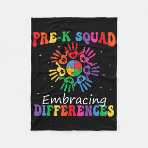 Manta Polar Pre K Squad que adopta diferencias Autismo Sped Te