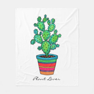 Manta Polar Precioso Cactus De Acuarela En Bella Cacería