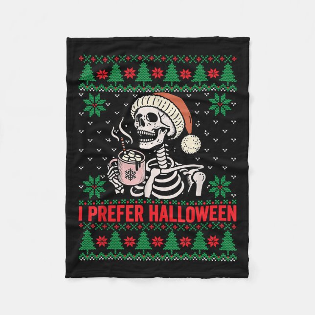 Manta Polar Prefiero a los Navidades de Halloween dulce festiv (Anverso)