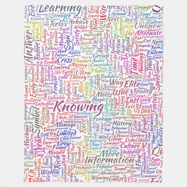 Manta Polar Pregunta Apprendre Nuage MotssTexte Motif Mensaje (Anverso)