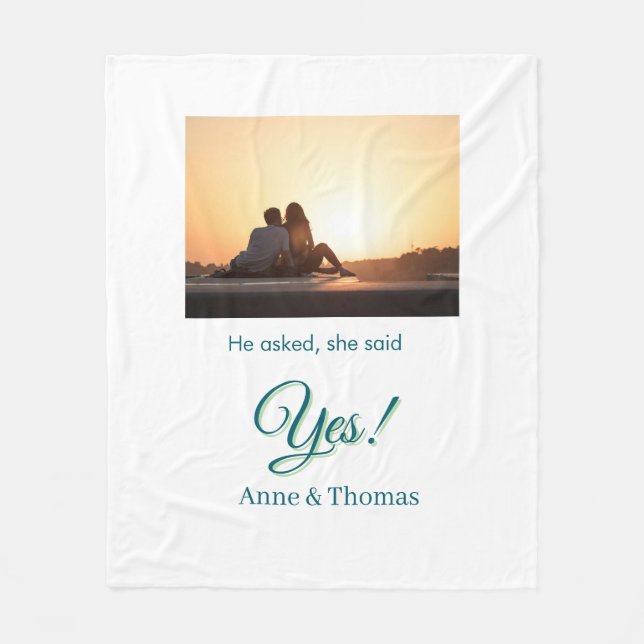 Manta Polar Preguntó que dijo que sí, foto azul verde (Anverso)