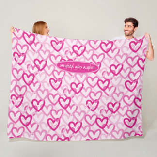 Manta Polar Preppy Hearts Pink