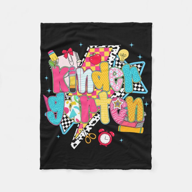 Manta Polar Preppy Kindergarten Dream Team de vuelta a la escu (Anverso)