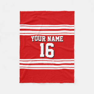 Manta Polar Preppy Sporty Red con White Stripes Team Jersey