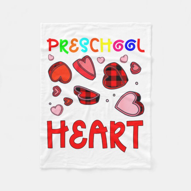 Manta Polar Preschool Has My Heart Valentines Hearts Teacher  (Anverso)