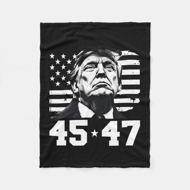 Manta Polar Presidente Trump 45 47 Bandera estadounidense Trum (Anverso)