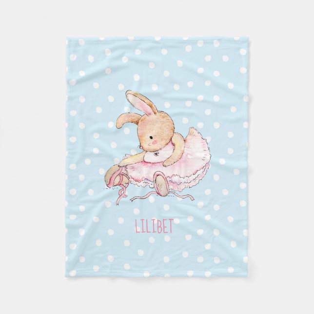 Manta Polar PRESUPUESTO Nombran regalo de bebé niñas - Ballet  (Anverso)