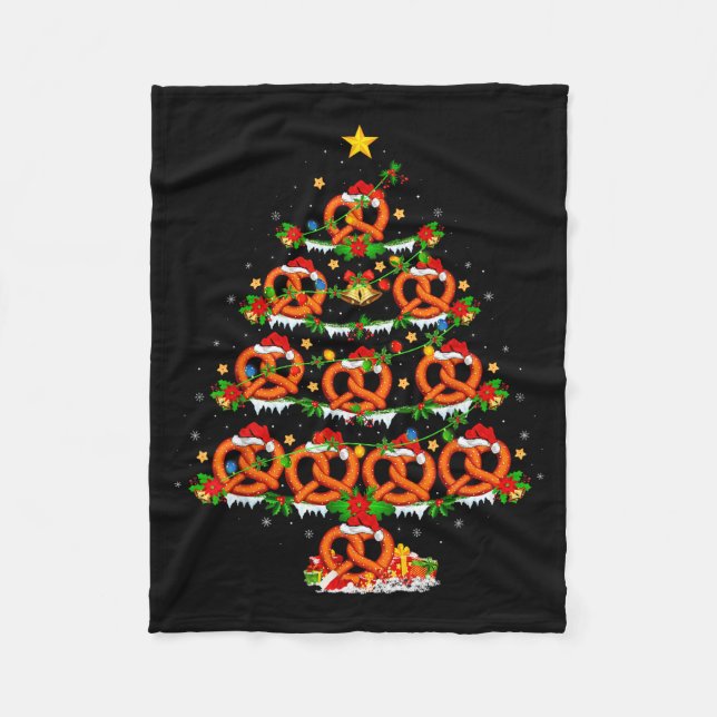 Manta Polar Pretzel Lover Xmas Lighting Pretzel Christmas Tree (Anverso)