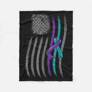 Manta Polar Prevención Bandera Americana Conciencia Púrpura
