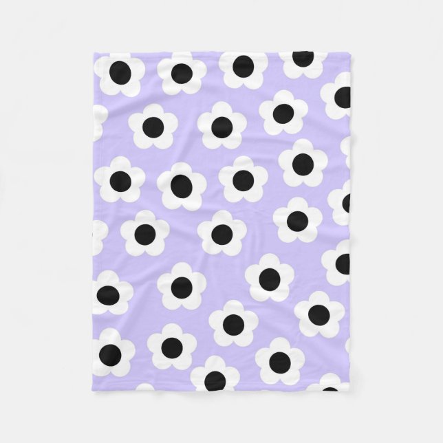 Manta Polar Primavera Botánica Floral Tropical Azul Blanco Azu (Anverso)