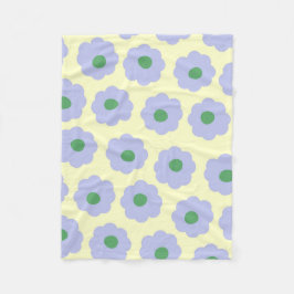 Manta Polar Primavera Botánica Floral Tropical Azul Crema Azul