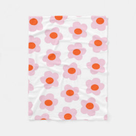Manta Polar Primavera Botánica Tropical Rojo Rosado