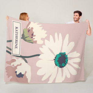 Manta Polar Primavera Daisies Floral moderna floreciente perso