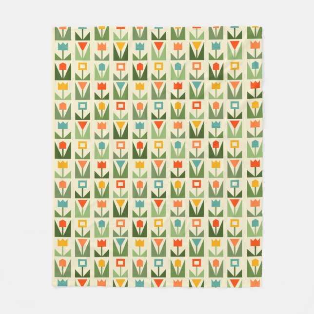 Manta Polar Primavera de resumen floral elegante (Anverso)