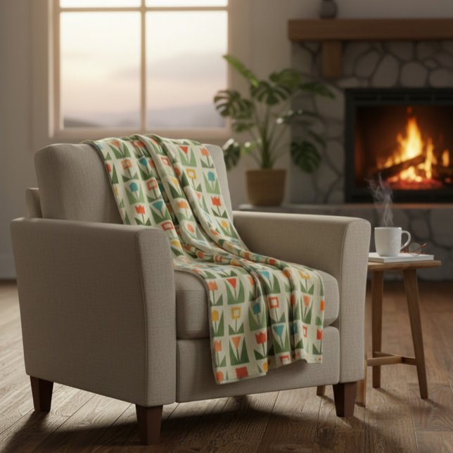 Manta Polar Primavera de resumen floral elegante (Subido por el creador)