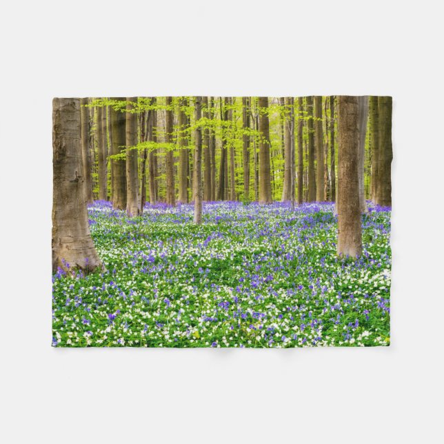 Manta Polar Primavera en el Bosque Azul (Frente (Horizontal))