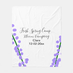 Manta Polar Primavera fresca camping lavanda flores nombre fec