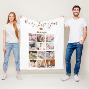 Manta Polar Primer año de la foto del bebé mensual