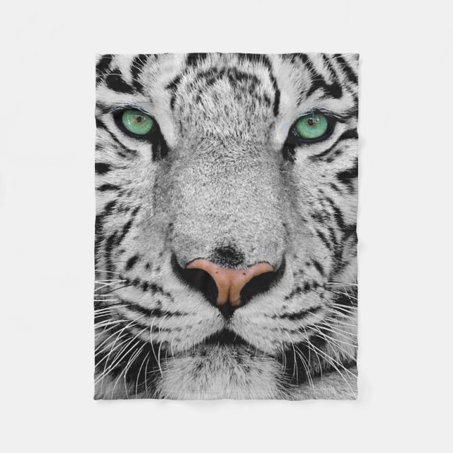 MANTA POLAR PRIMER BLANCO DE LA CARA DEL TIGRE (Anverso)