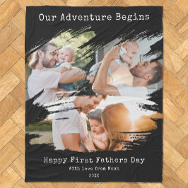 Manta Polar Primer Día del Padres Brote de cepillo 3 Collage d