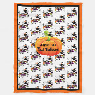 Manta Polar Primer Halloween Personalizado Nombre Cute Bebé Fl