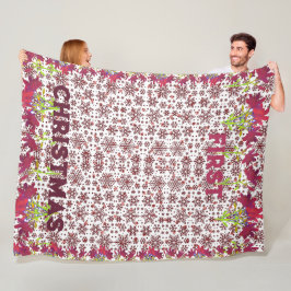 Manta Polar Primer invierno navideño copos de nieve magenta co