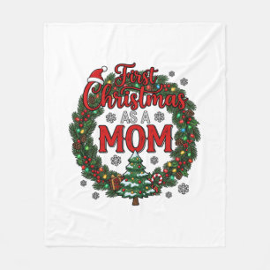 Manta Polar Primer Navidad como mamá Corona de pino Árbol