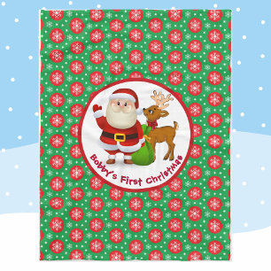 Manta Polar Primer Navidad del bebé personaliza el nombre de S