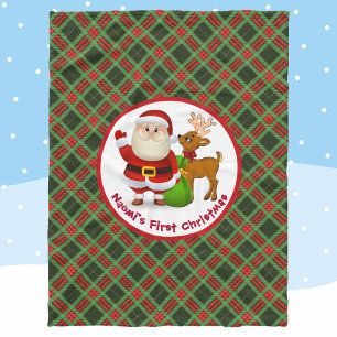 Manta Polar Primer Navidad del bebé personaliza el nombre de S