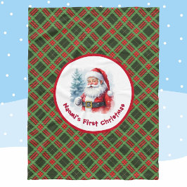 Manta Polar Primer Navidad del bebé personaliza el nombre de S