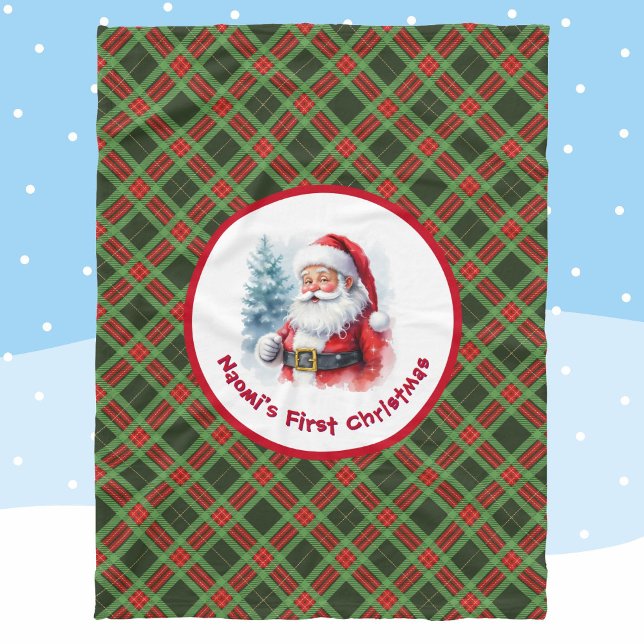 Manta Polar Primer Navidad del bebé personaliza el nombre de S (Subido por el creador)