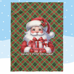 Manta Polar Primer Navidad del bebé personaliza el nombre de S