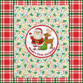 Manta Polar Primer Navidad del bebé personaliza el nombre de S