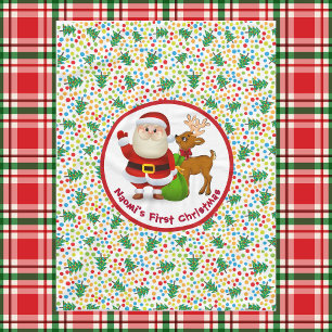 Manta Polar Primer Navidad del bebé personaliza el nombre de S