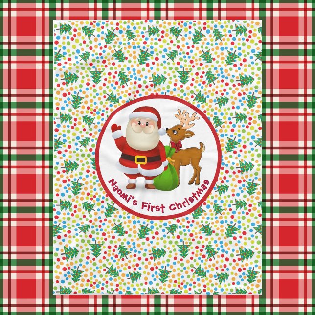 Manta Polar Primer Navidad del bebé personaliza el nombre de S (Subido por el creador)