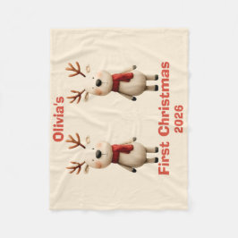 Manta Polar Primer ornamento navideño del bebé personalizado