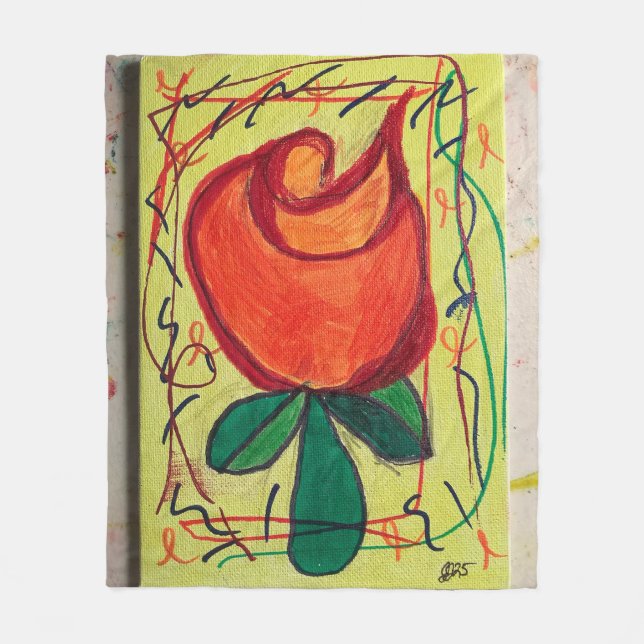 Manta Polar Primer Rosa firmado (Anverso)