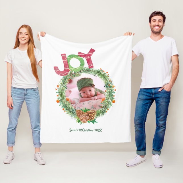 Manta Polar Primera FOTO navideña de JOY Baby (In situ)