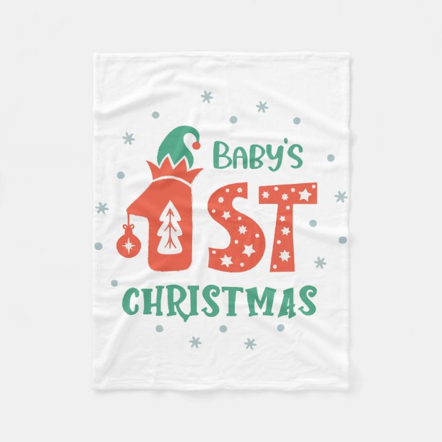 Manta Polar Primera Navidad de bebé  (Anverso)