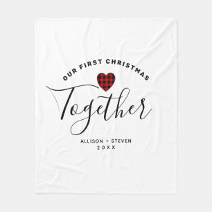 Manta Polar Primera Navidad juntos Rustic Personalizado