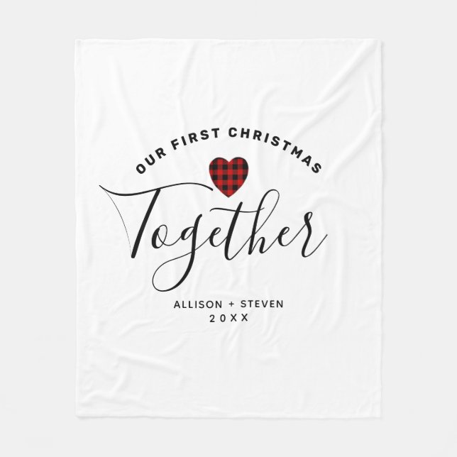 Manta Polar Primera Navidad juntos Rustic Personalizado (Anverso)