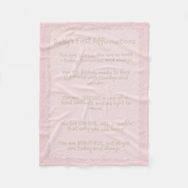 Manta Polar Primeras afirmaciones del bebé | Pared de enfermer (Anverso)