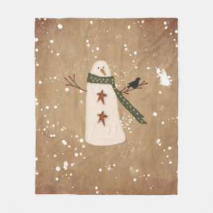 Manta Polar Primitive Snowman Fleece Blanket