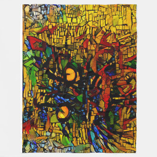 Manta Polar Prin de arte de gato colorido