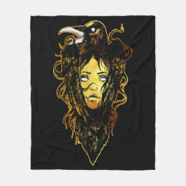 Manta Polar Princesa abrazada por un cuervo