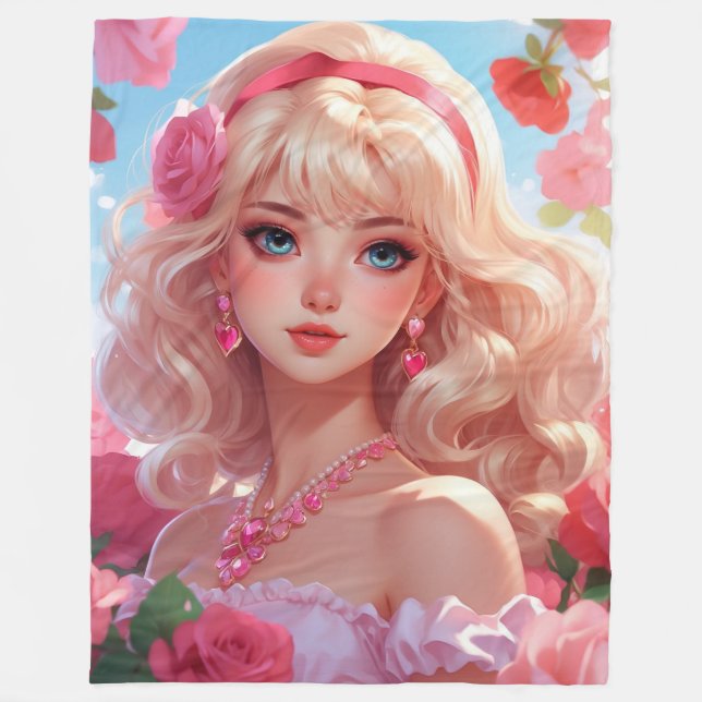 Manta Polar princesa flor (Anverso)