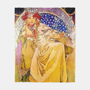 Manta Polar Princesa Hyacinth Poster por Alphonse Mucha